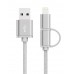 3pcs 2 in 1 Lightning Nylon Micro USB Cable  for iPhone,iPad,iPod,Samsung Galaxy, Tablet, Camera 